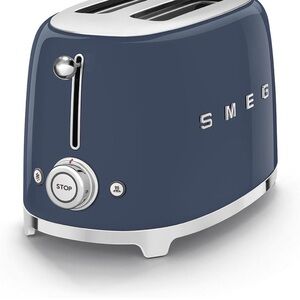 SMEG 2-Slice Toaster in Navy Blue - Retro Stainless Accent